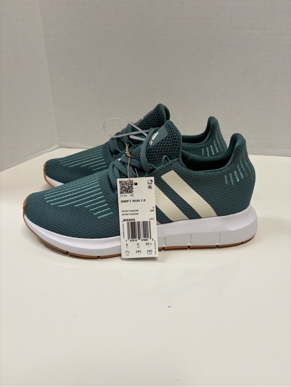 adidas Women’s Swift Run 1.0 Sneakers in Teal and White